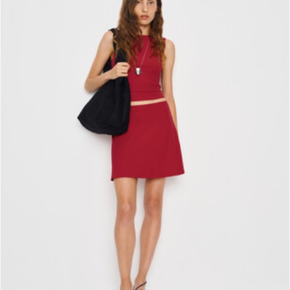 Reformation Andres Knit Two Piece XS Red